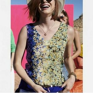 CAbi Large Merry Go Round Multicolored Style #5538 Floral Sleeveless Blouse
